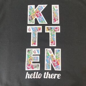 The Smooth Kangaroo Hello Kitten Black Sweatshirt